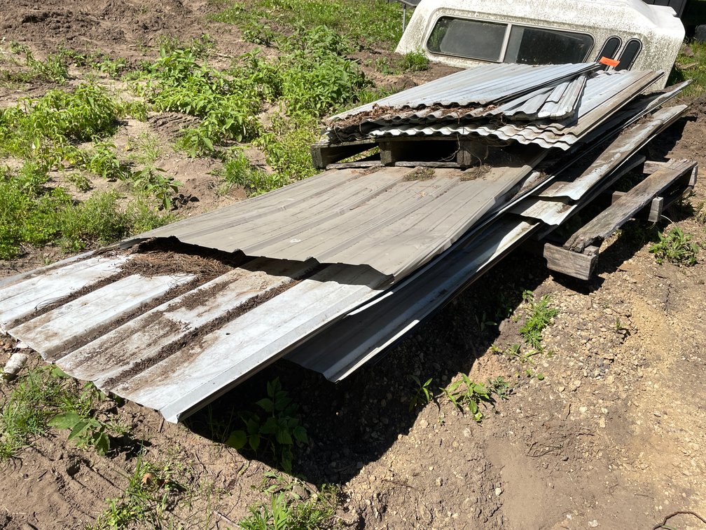 Stack of Metal Roofing Panels
