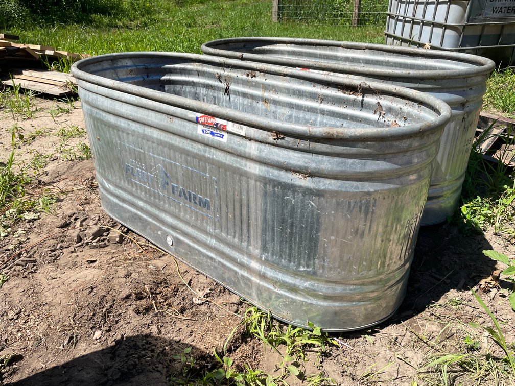 (2) Galvanized Water Tubs