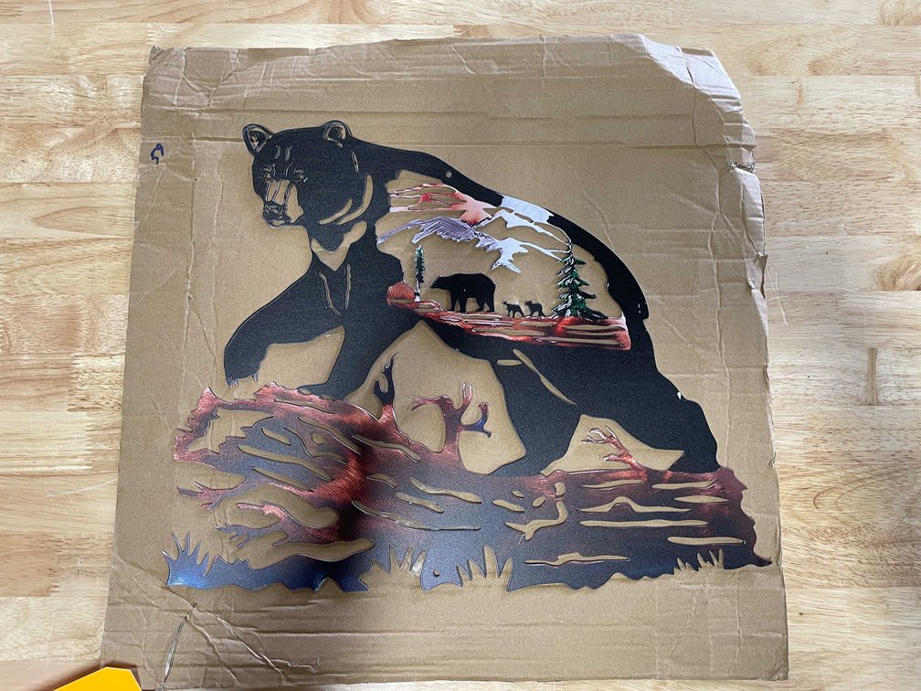 Laser Cut Metal Sign with Bear (T2)