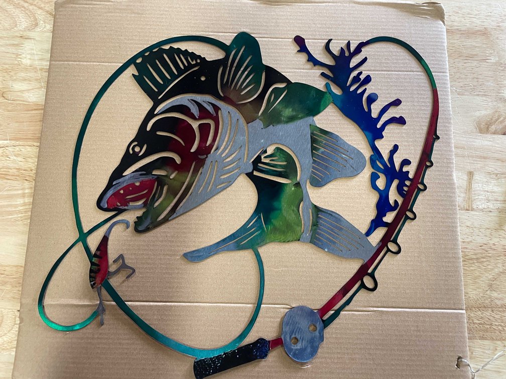 Laser Cut Metal Sign of a Walleye (T2)
