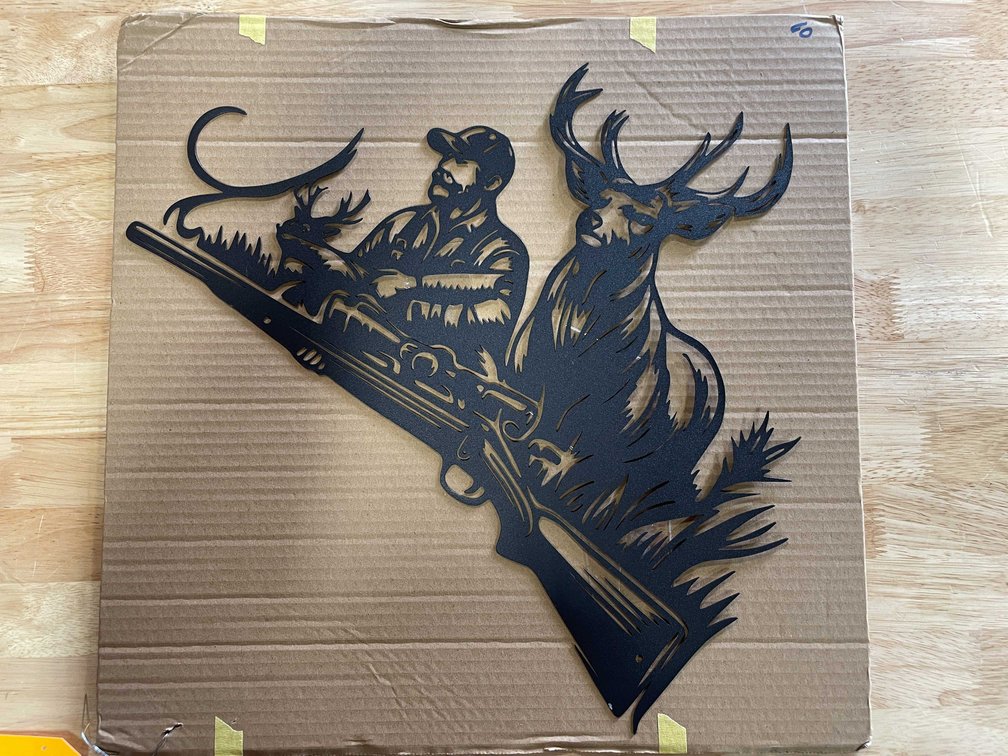 Laser Cut Metal Deer/Hunter Sign (T2)