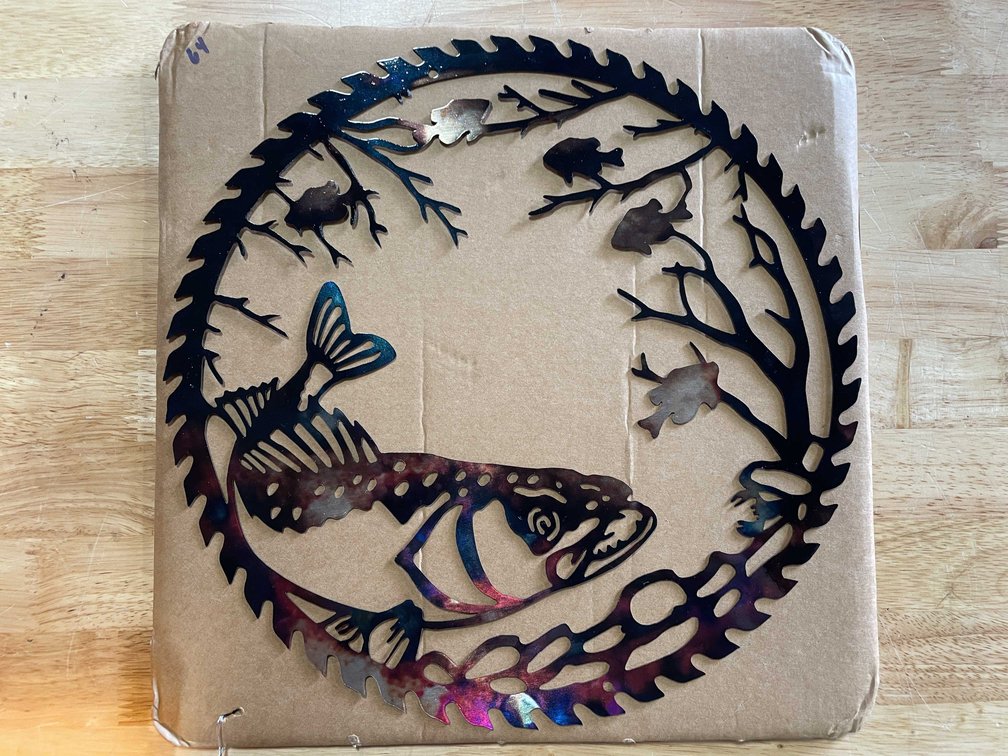 Laser Cut Metal Sign of Fish (T2)
