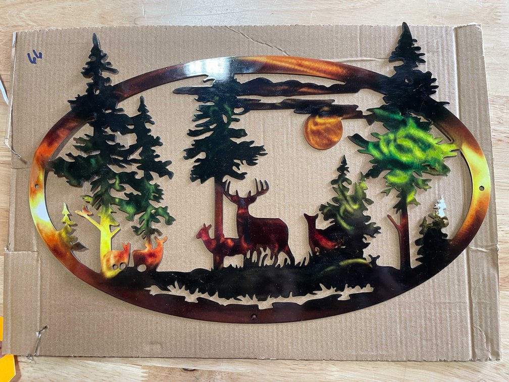 Laser Cut Metal Sign Of A Deer Family (T2)
