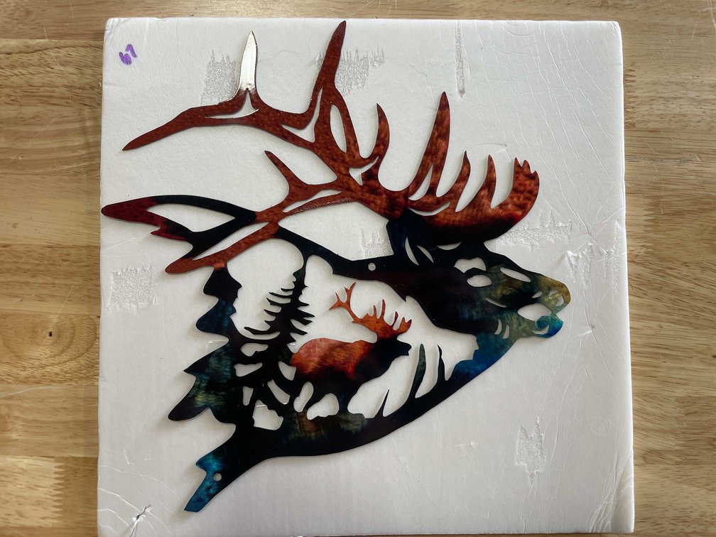 Laser Cut Metal Picture Sign of Elk (T2)