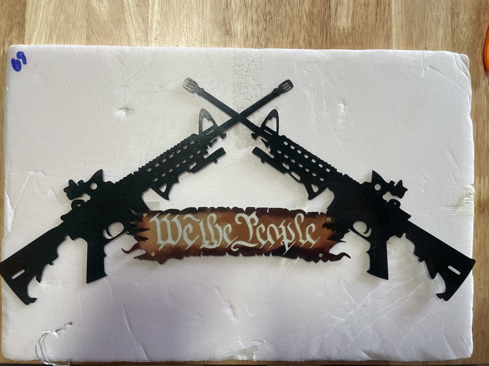 Laser Cut Metal Sign of AR-15's (T2)