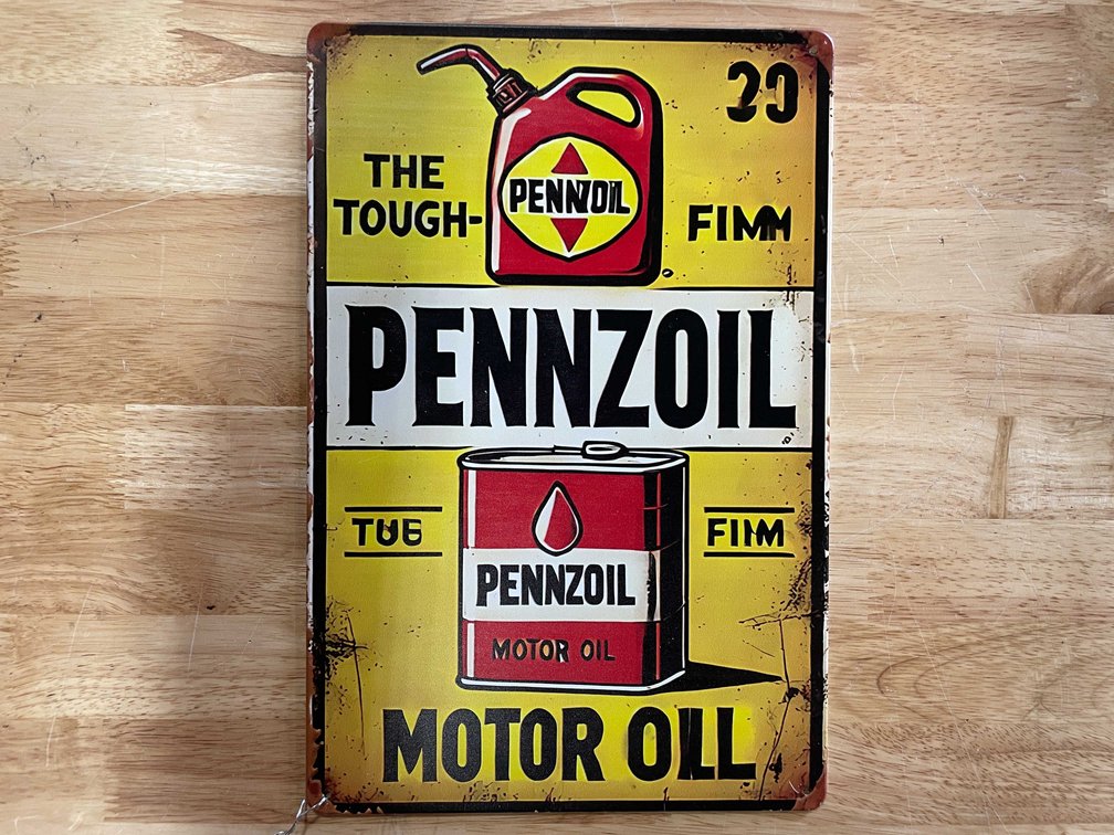 Collectible Metal Novelty Sign Pennzoil (T2)