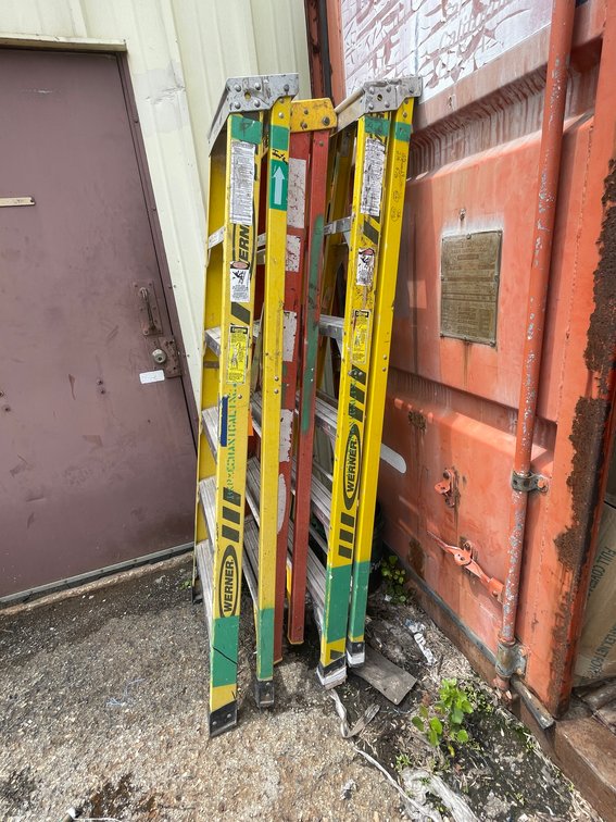(3) Fiberglass Step Ladders