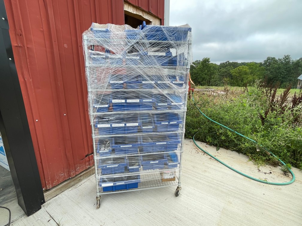 Metal Shelving Unit with Bolt Bins