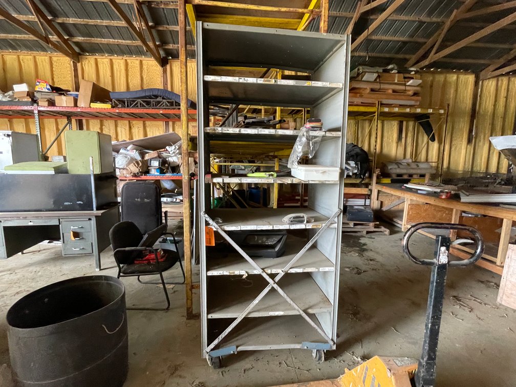 Metal Shelf with Contents