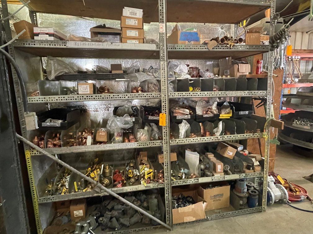 Large Metal Organizing Rack with Various FIttings and Valves