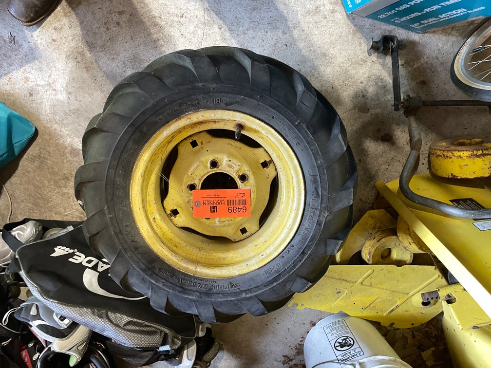 (2) John Deere Lawn Tractor Tires on Rims