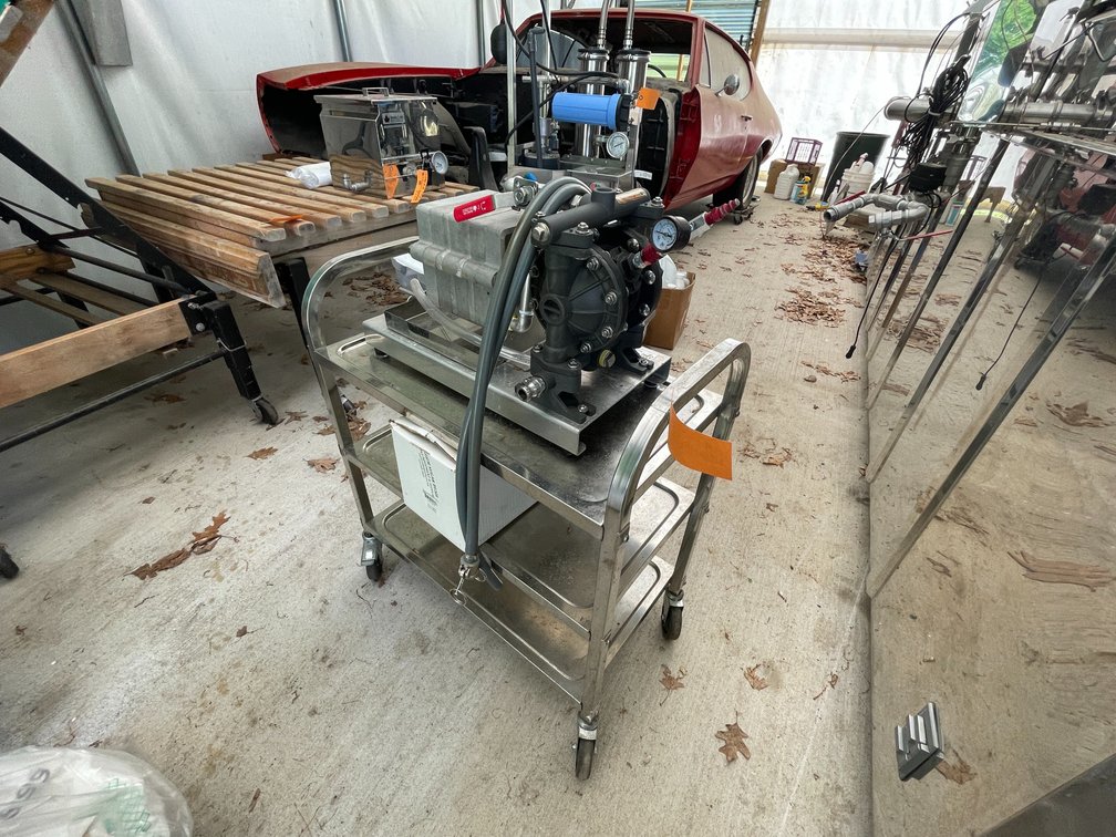 Smokey Lake 7" (6) Filter Press with Air Diaphragm on Stainless Rolling Cart