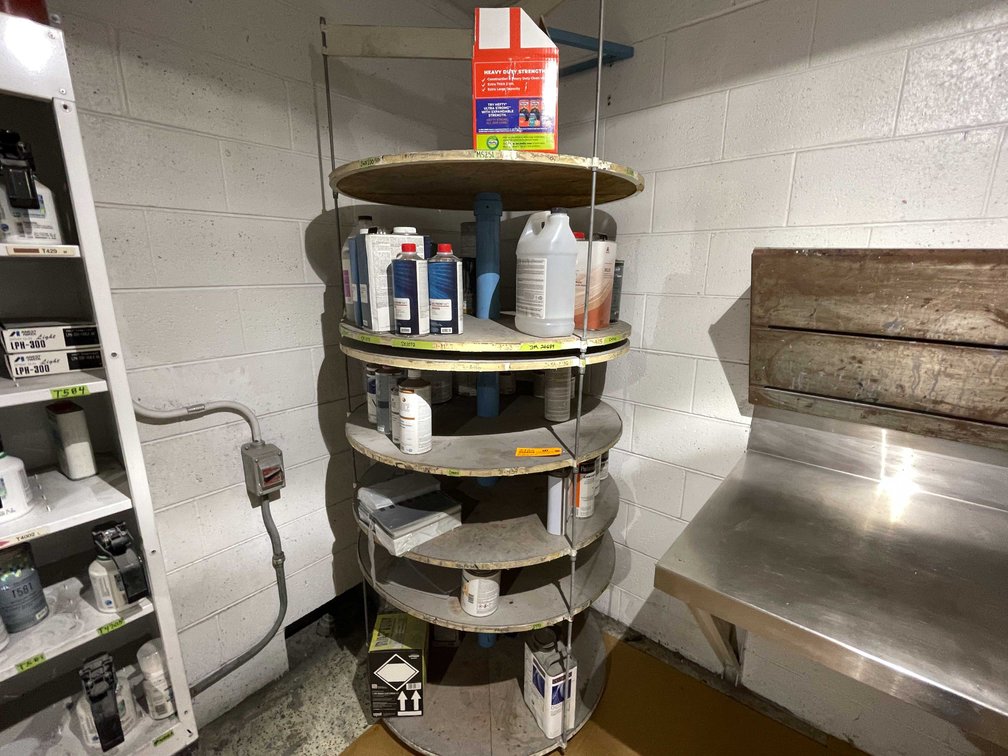 Circle Spinning Shelf and Contents
