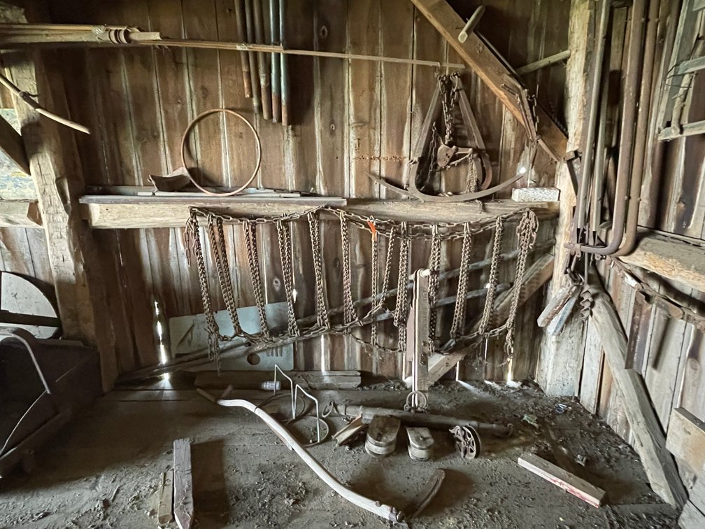Wall Section of Vintage Farm Tools