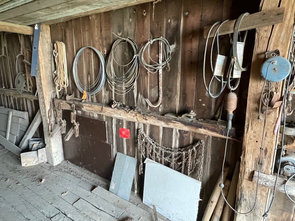 Wall Section of Vintage Farm Tools