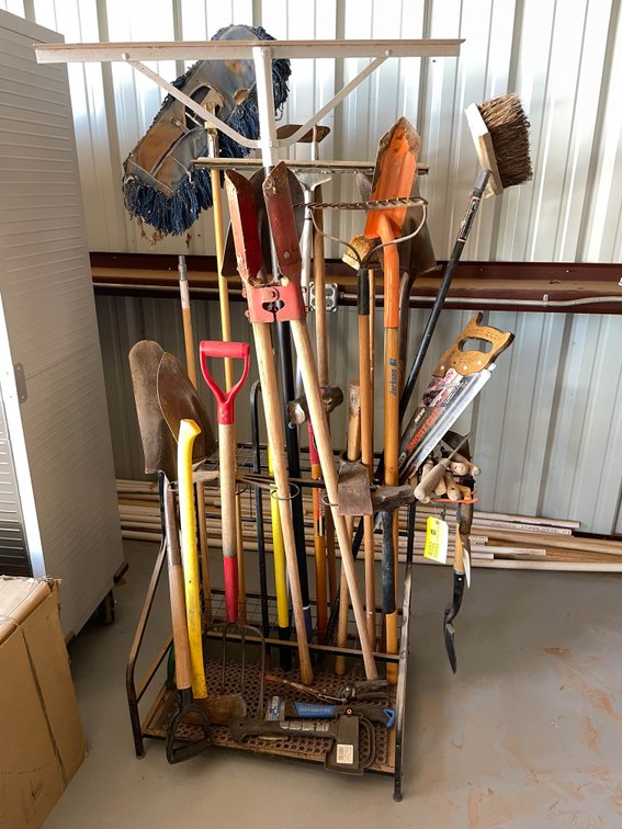 Rack of Lawn Care Gardening Tools