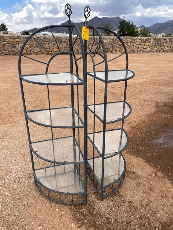 (2) Metal Corner End Shelves