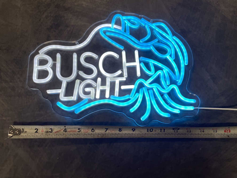 Busch Light Large Mouth Bass LED Neon Sign (T6)
