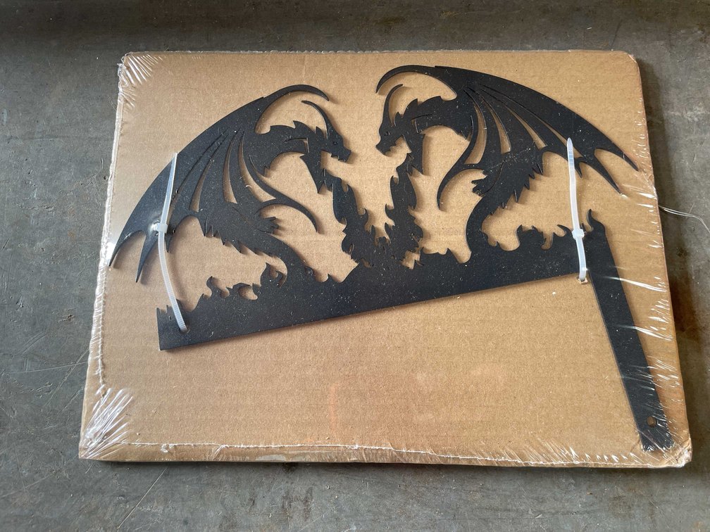 Laser Cut Metal Dragons Door Corner Sign (T5)