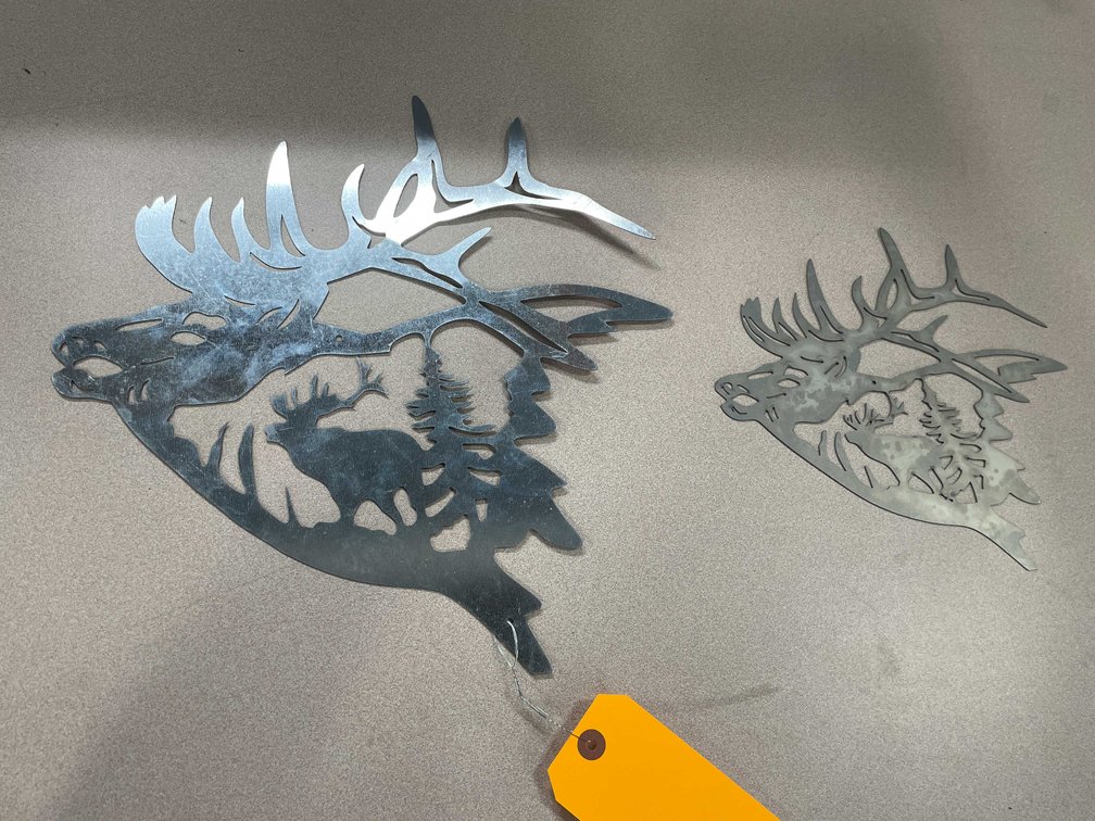 Laser Cut Elk Head Metal Signs Wall Art (T5)