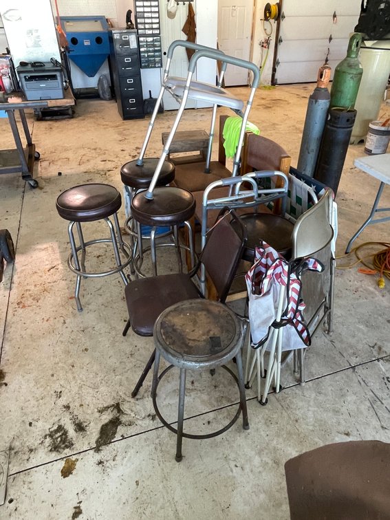 Assorted Shop Stools and Chairs