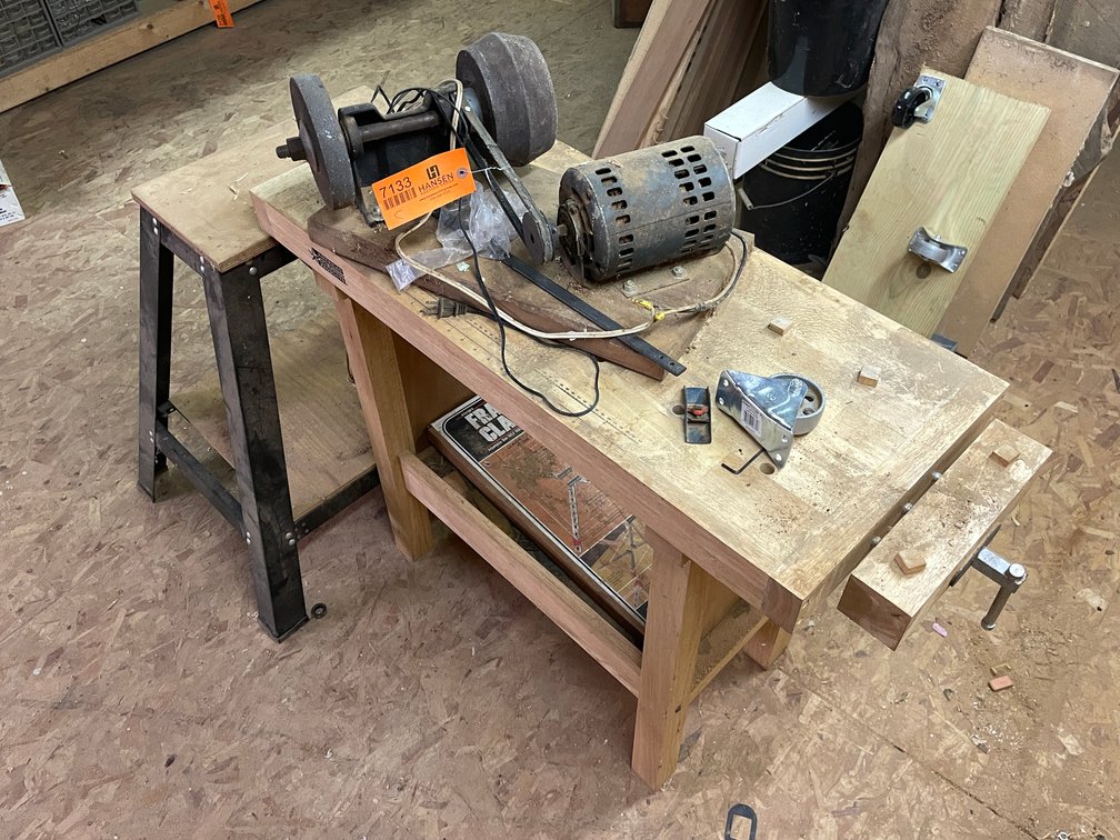 Woodworking Table and Contents