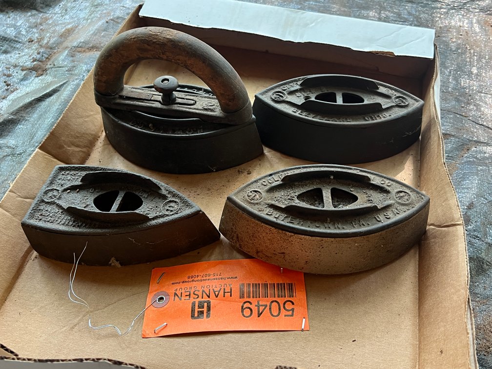 (4) Antique Cast Sad Irons