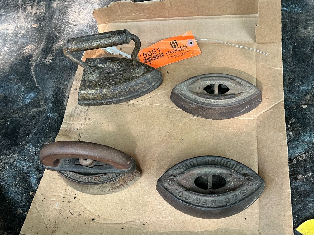 (4) Antique Cast Sad Irons