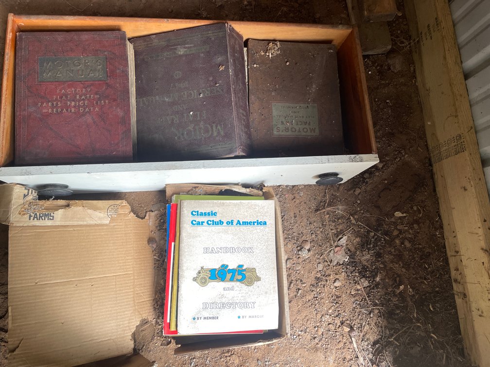 Wooden Crate of Vintage Automotive Manuals