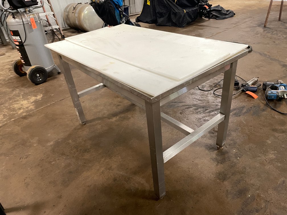 Stainless Steel Table with (2) Polyethylene Plastic Tops