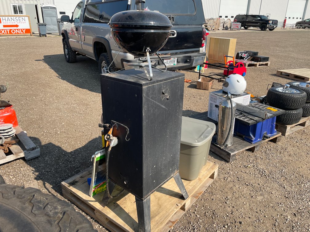 Smoke Hollow LP Smoker and Weber Charcoal Grill