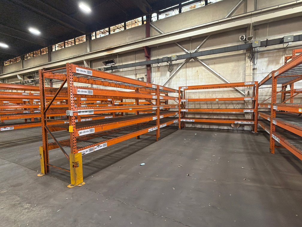 (3) Sections of Teardrop Pallet Racking