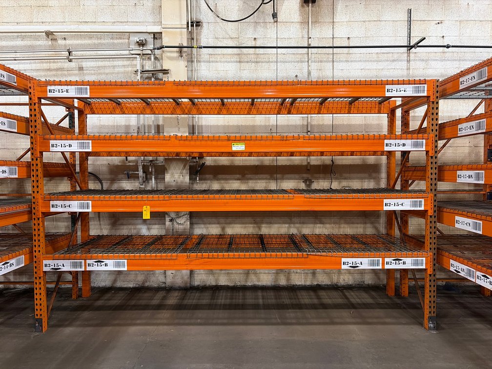 Section of Teardrop Pallet Racking