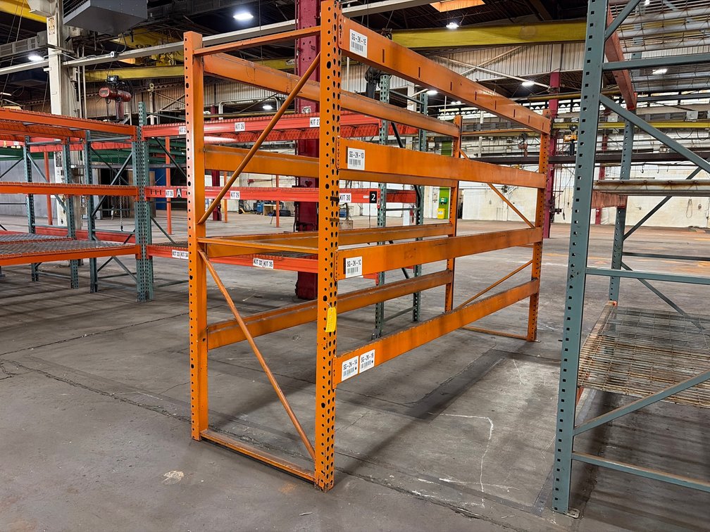 Section of Teardrop Style Pallet Racking