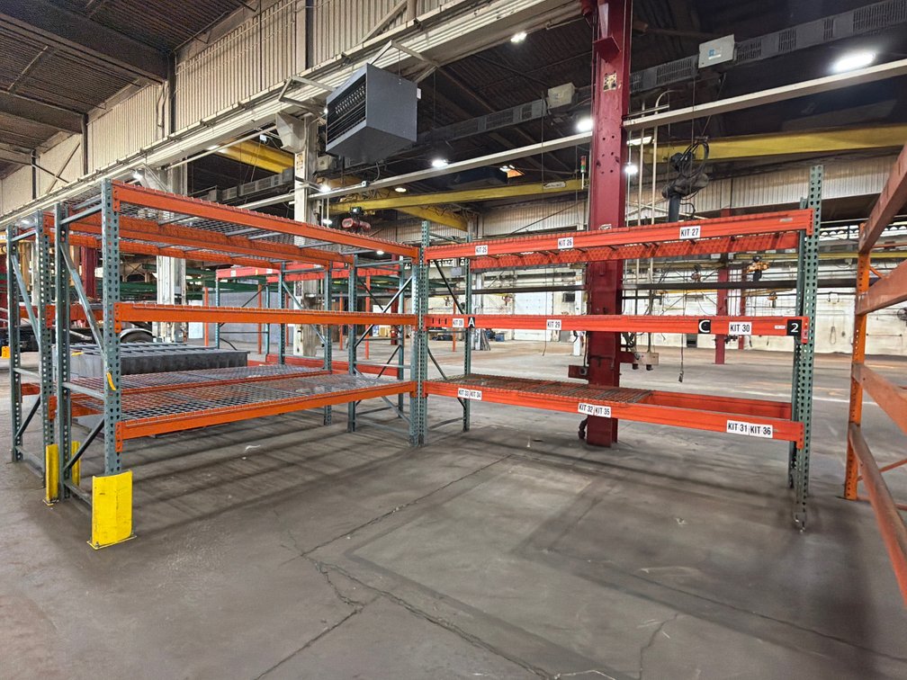 (2) Sections of Teardrop Style Pallet Racking