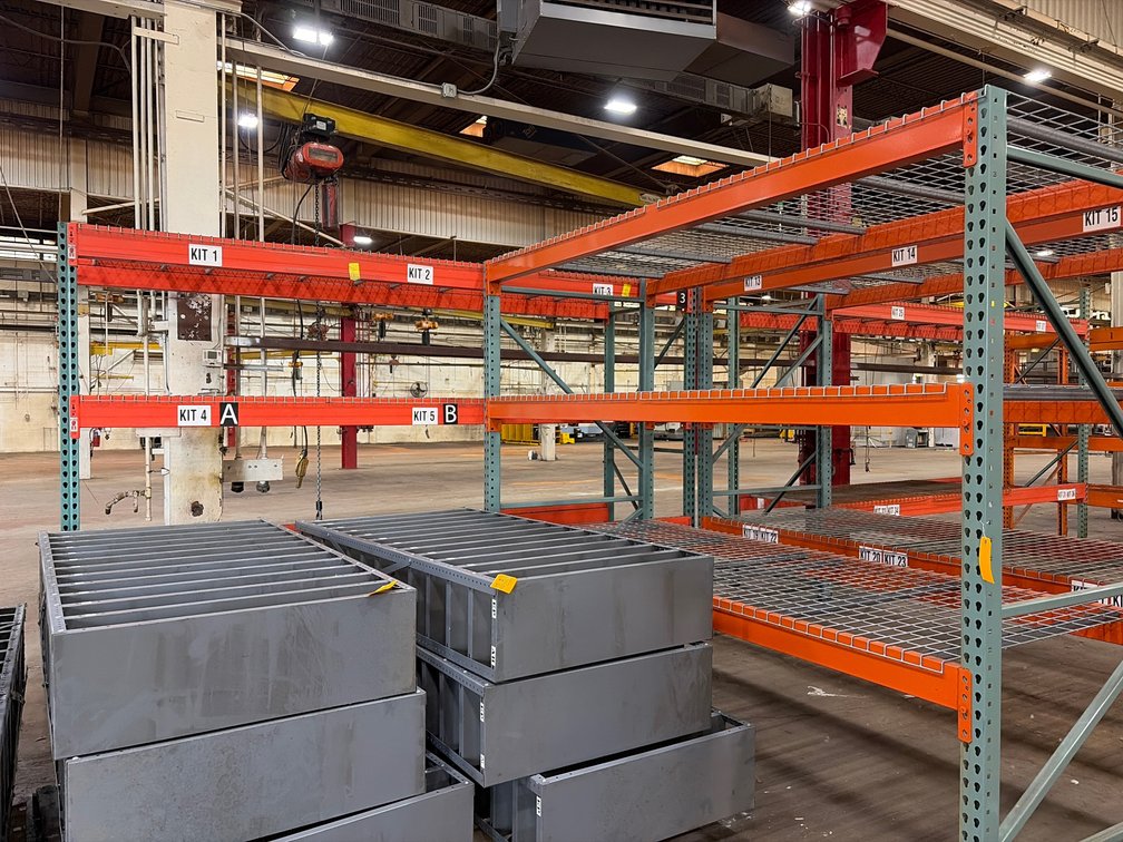 (2) Teardrop Style Pallet Rack Sections