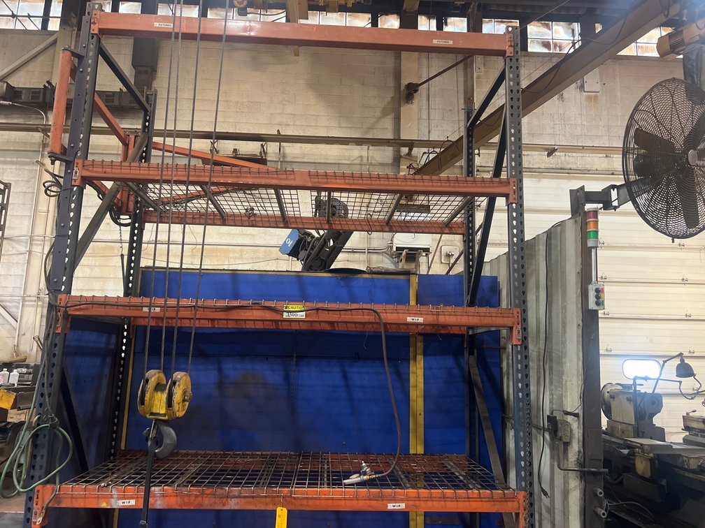 Section of Teardrop Style Pallet Racking