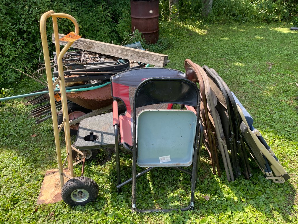 (2) Wheel Dolly, Chairs, and Wheelbarrow