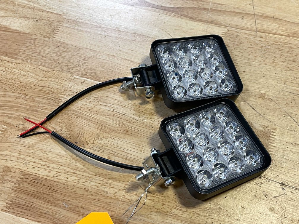 (2) LED Work lights, 3.5" Square, 12VDC (PR13)