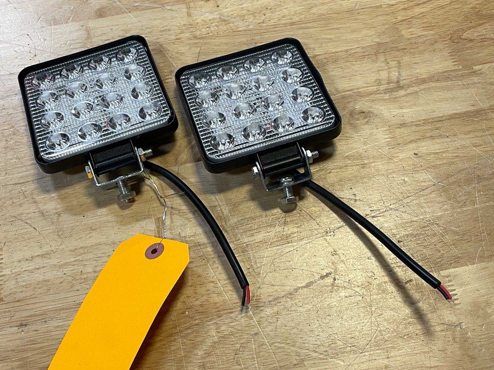 (2) LED Worklights, 4" Square, 12vdc (PR13)