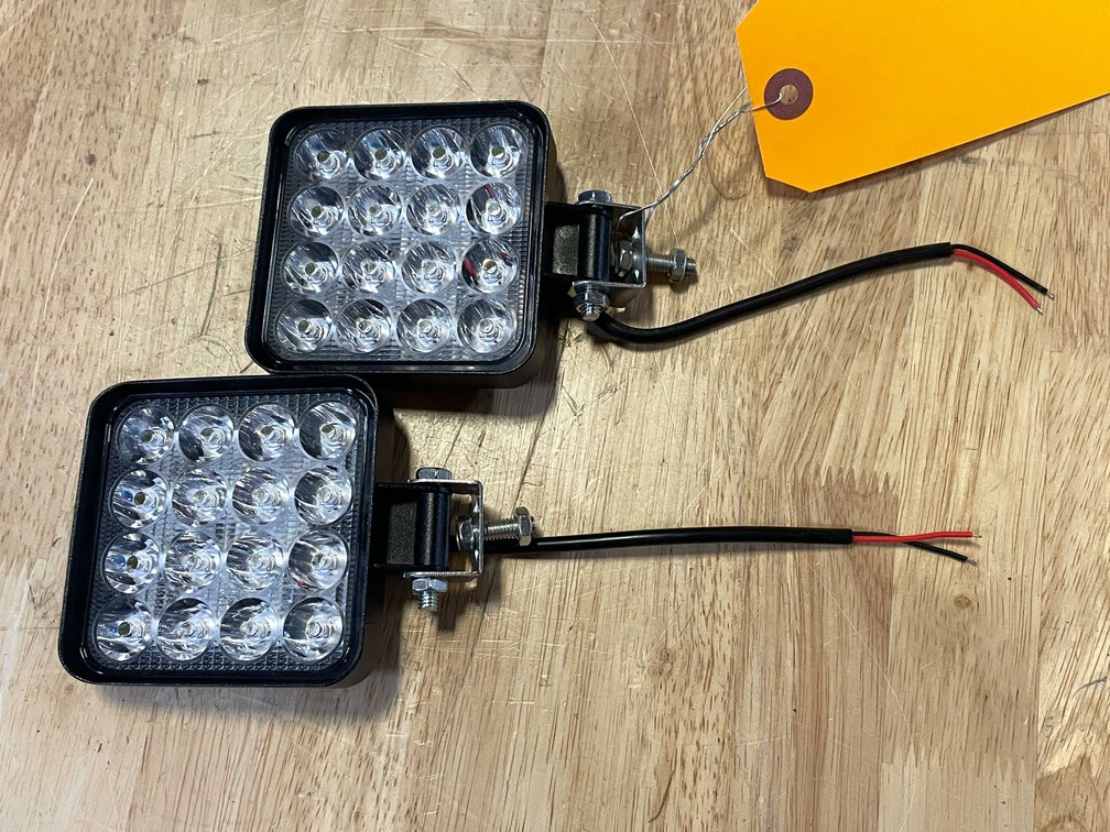 (2) LED Worklights, 3-1/2"" Square, 12vdc (PR13)