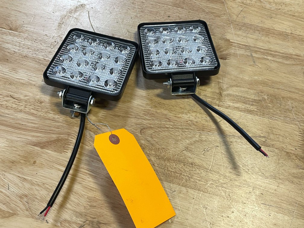 (2) LED Worklights, 4" Square, 12vdc (PR13)
