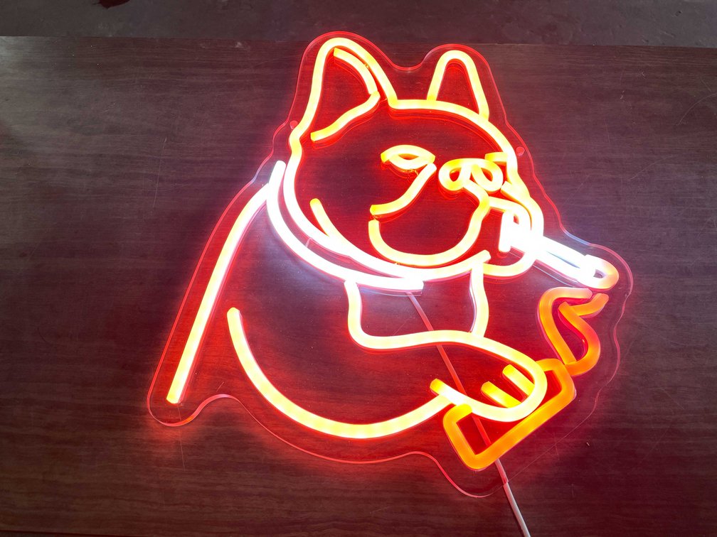 Smoking Dog LED Neon Sign (T3)