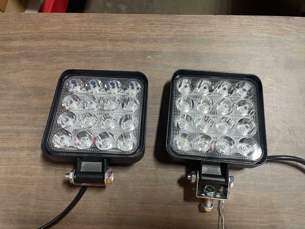 (2) LED Work Lights, 3.5" Square, 12VDC (T3)