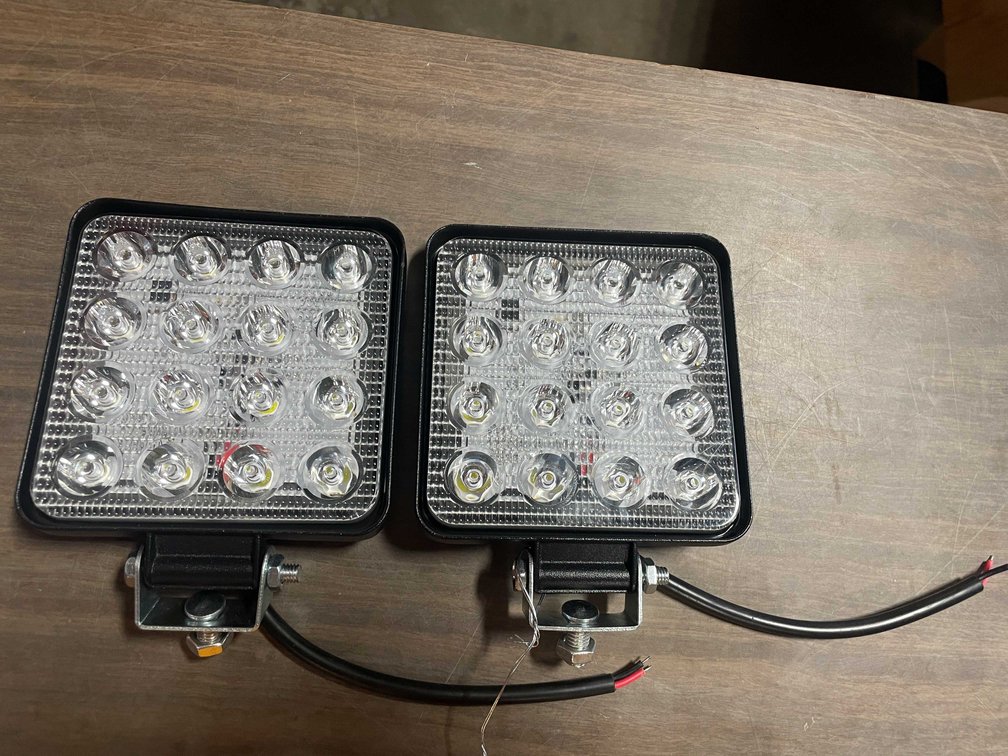 (2) LED Work Lights, 4" Square, 12VDC (T3)