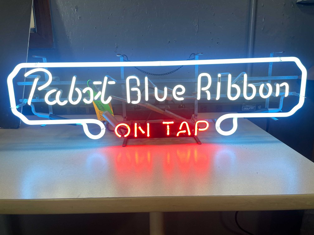 Pabst Blue Ribbon On Tap Neon Sign