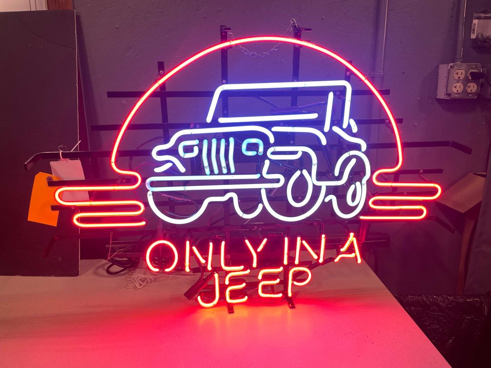 Only in a Jeep Dealer Neon Sign