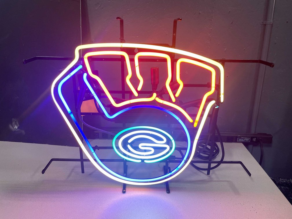 Wisconsin Teams (Packers, Badgers, Brewers Neon Sign