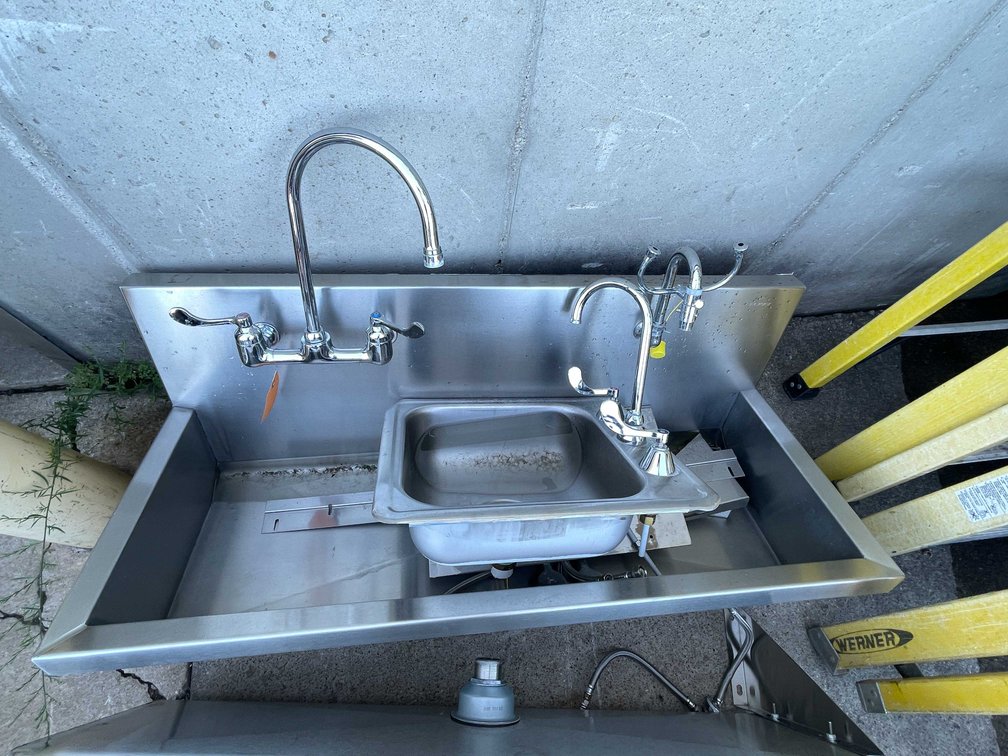 (3) Stainless Steel Sinks with Eyewash Stations (O3)