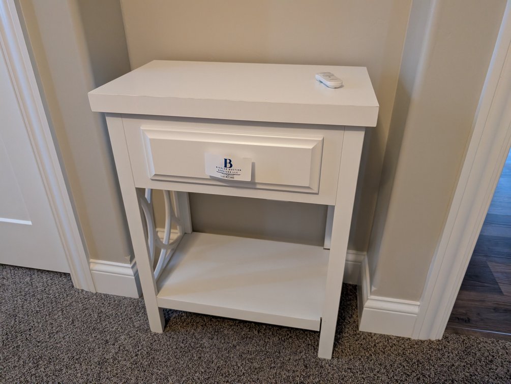 White Trestle Nightstand
